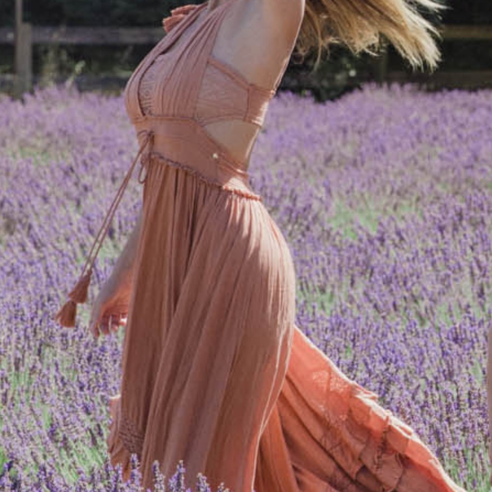 Free people santa maria dress medium peach